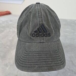 Adidas Hat Mens Slideback Black Adjustable Embroidered Solid 3 Stripe Sportswear